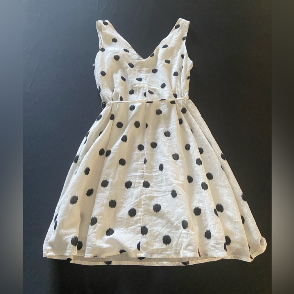a new day womens a-line Dress - White with Black Polka Dots - Picture 5 of 6